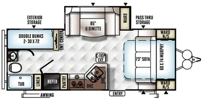 2017 Forest River MICRO LITE 25BHS 25BHS floor plan