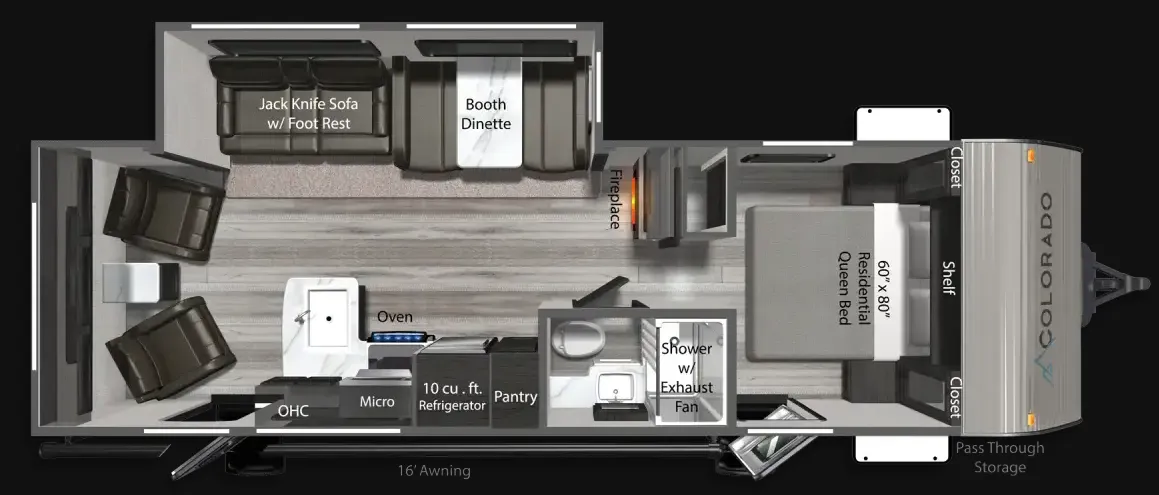 Dutchmen Colorado 26RLC floor plan