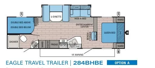 Jayco Eagle 284BHBE floor plan