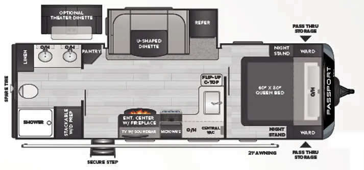 Keystone Passport 2400RBWE floor plan