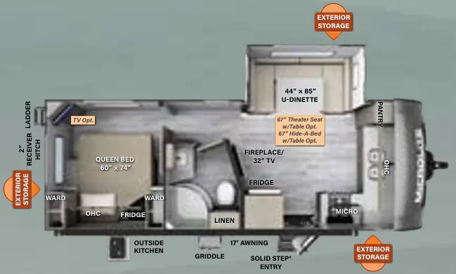 Forest River Flagstaff Micro Lite 25FKS floor plan