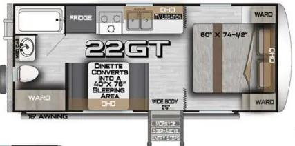 Northwood Arctic Fox Edge 22GT floor plan