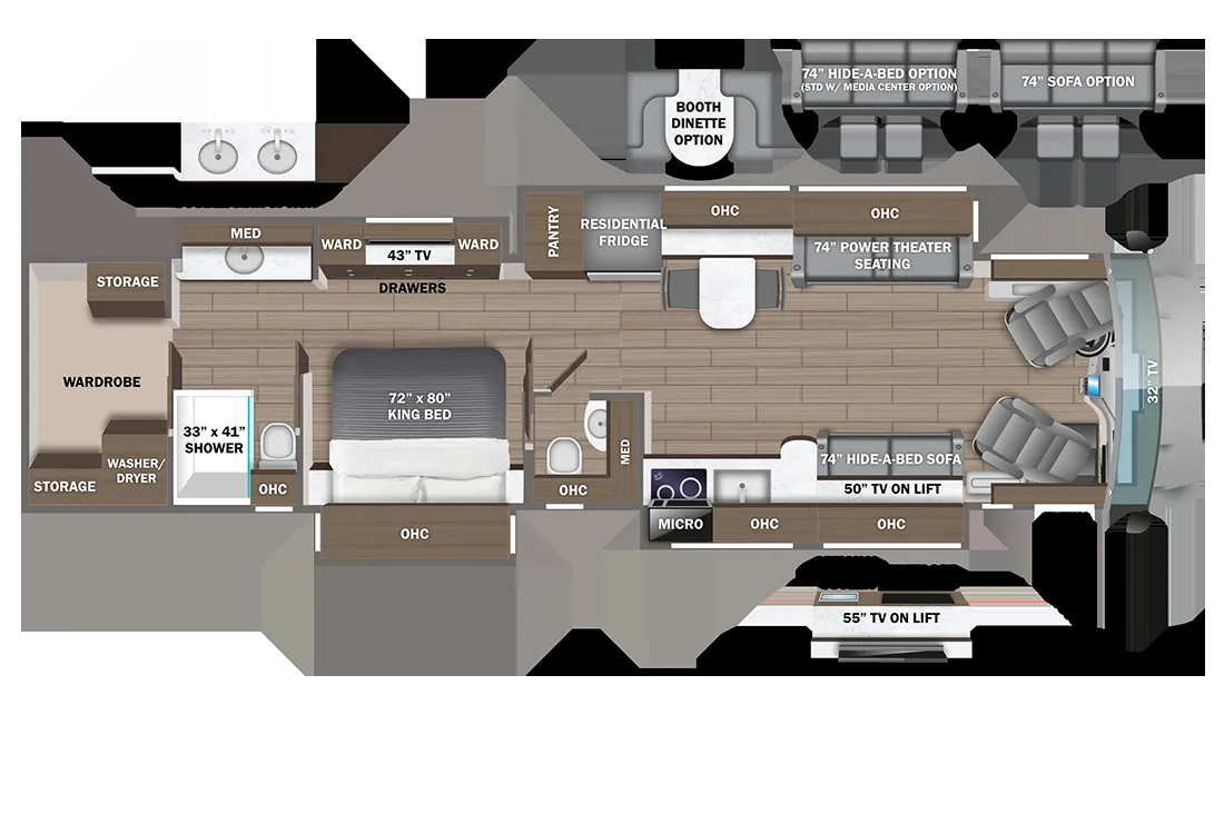 2026 Entegra Coach Cornerstone 45D - Floor plan