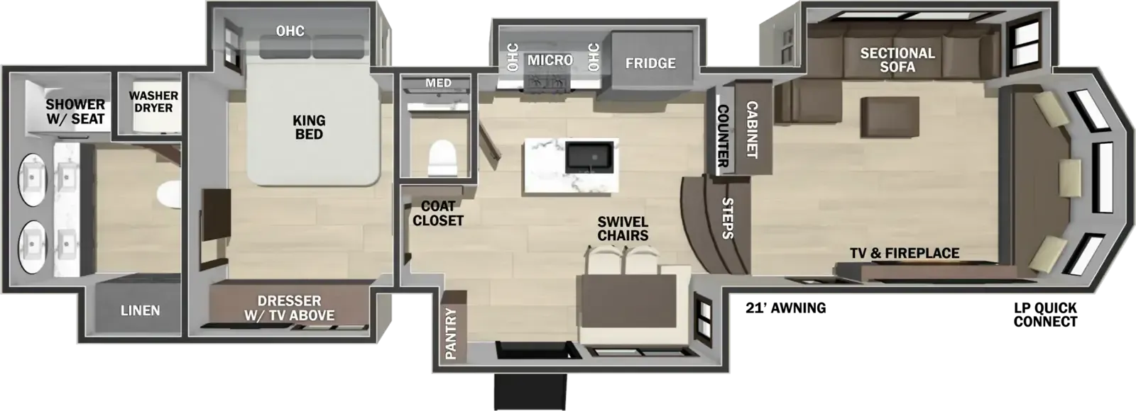 Forest River Cedar Creek Cottage 413FWC floor plan