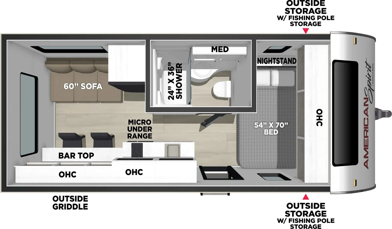 Coachmen American Spirit Bijou 15RLB floor plan