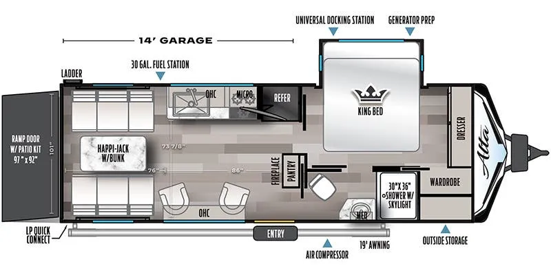 East to West Alta 2400KTH floor plan