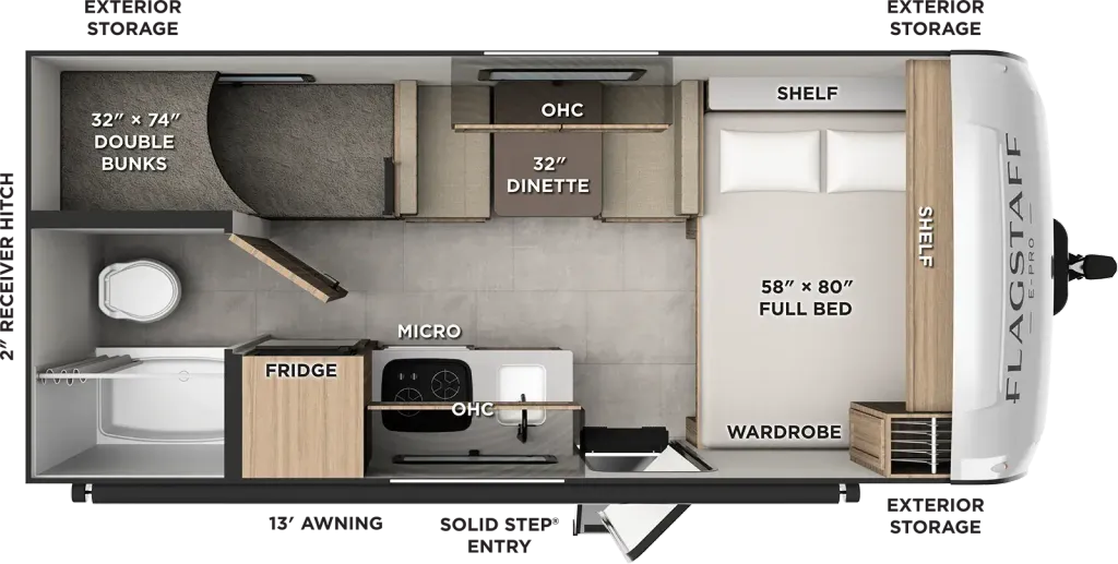 2027 Forest River Flagstaff E Pro 171BLE floor plan