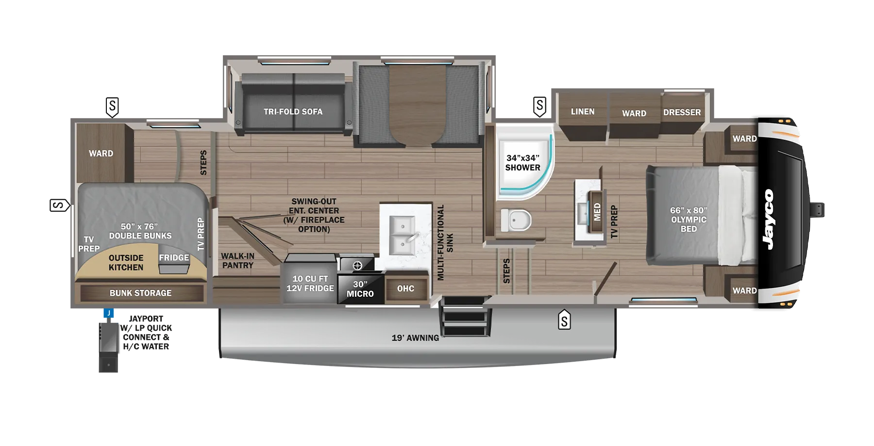 Jayco Eagle HT Fifth Wheels 29CBD floor plan