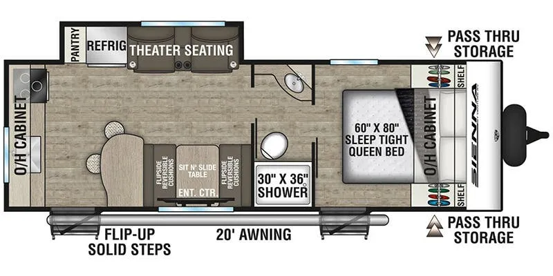 2026 VENTURE RV SIENNA 231VRK floor plan