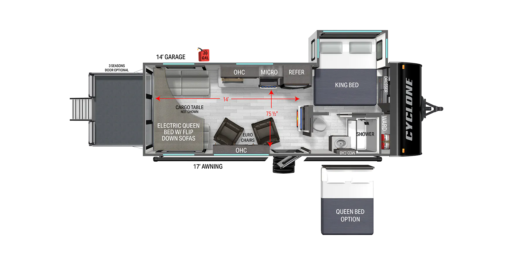 Heartland Cyclone 2214 floor plan