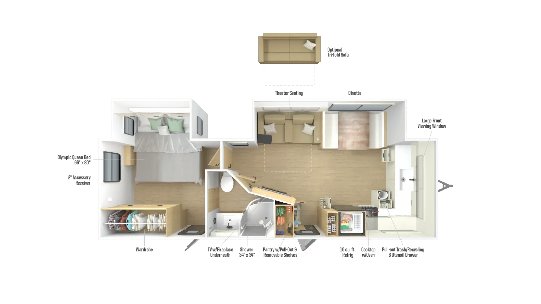 2026 Winnebago Thrive 26FKD - Floor plan