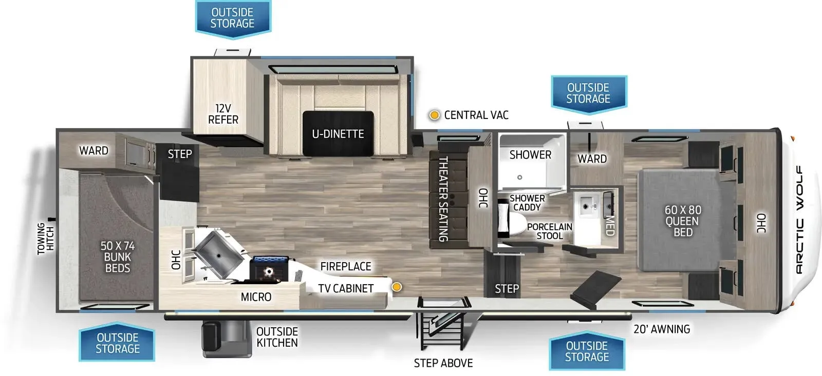 Forest River Cherokee Arctic Wolf 278BHS floor plan