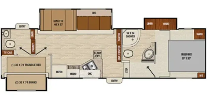 Coachmen Chaparral Lite 30BHS floor plan
