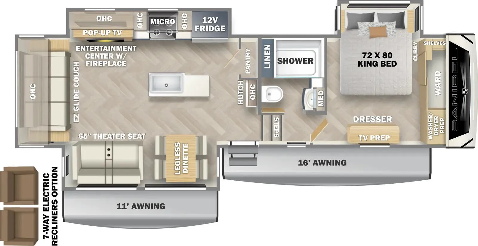Prime Time Sanibel 3102RSWB floor plan
