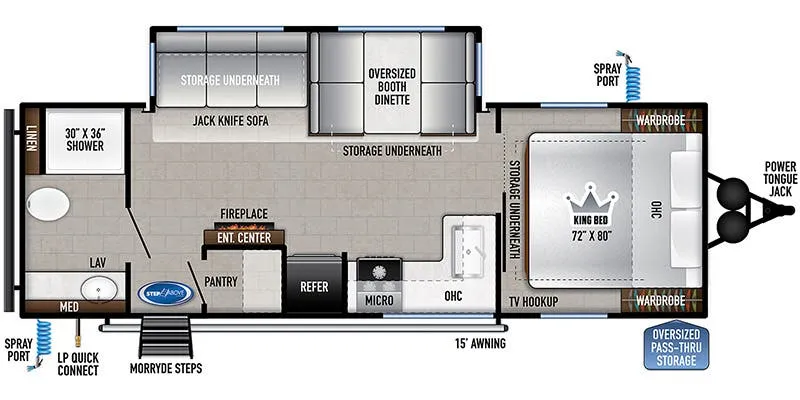 East to West Silver Lake 26KRB floor plan