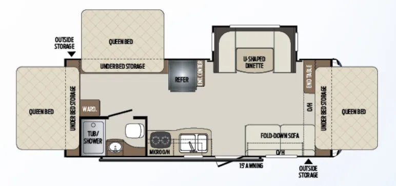 2019 Keystone Bullet Crossfire 2190EX floor plan
