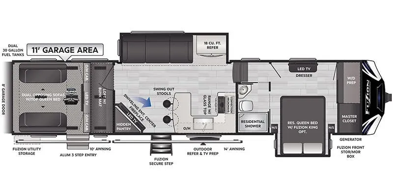 2017 Keystone Fuzion 369 floor plan