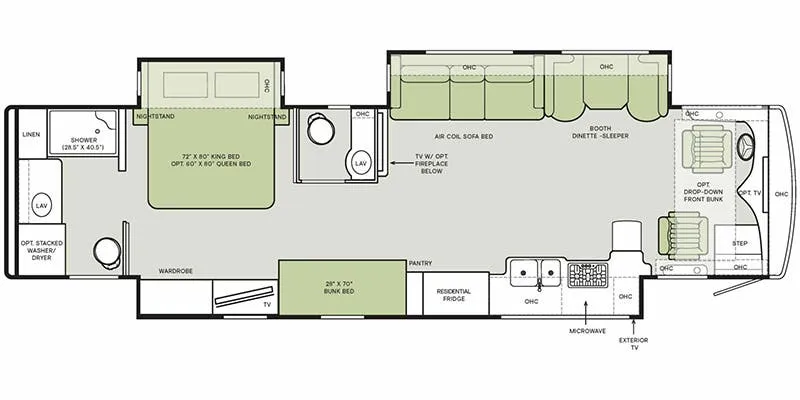 Tiffin Allegro Red 38 KA floor plan