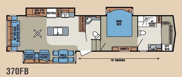 K-Z Durango Gold 370FB floor plan