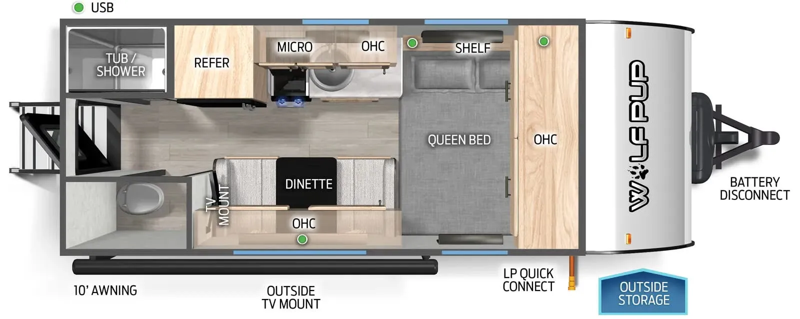 2025 Forest River Cherokee Wolf Pup 14CCW - Floor plan