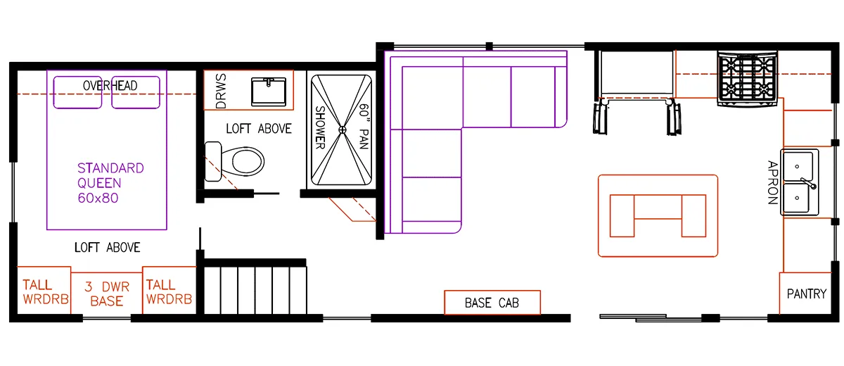 Elevation Park Model Company 7 Series 7-107 floor plan