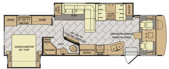 Fleetwood Southwind 34C floor plan