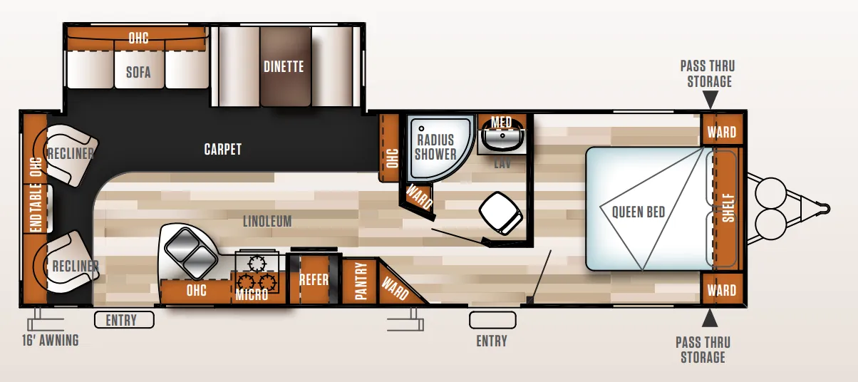 2017 Forest River Salem 27RLSS floor plan