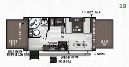 Forest River Flagstaff Shamrock 19 floor plan