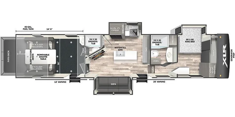 2024 Forest River XLR Nitro 39G15 floor plan