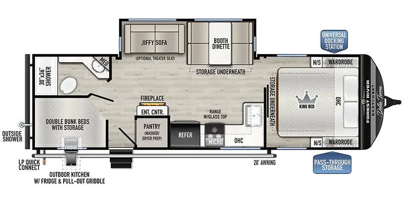2025 East to West Della Terra 262BH - Floor plan