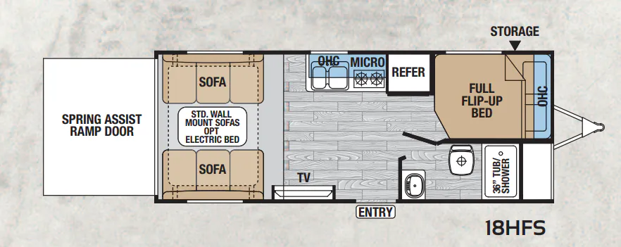 Forest River XLR Hyperlite 18HFS floor plan