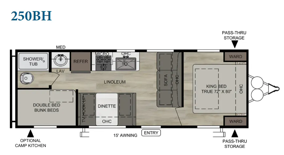 East to West Della Terra 250BH floor plan