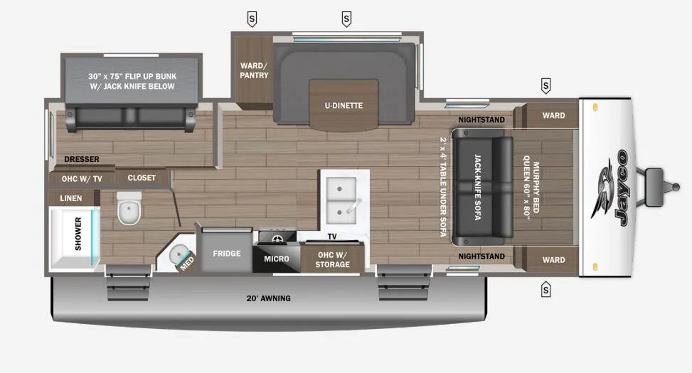 2026 Jayco Jay Feather 23MBD - Floor plan