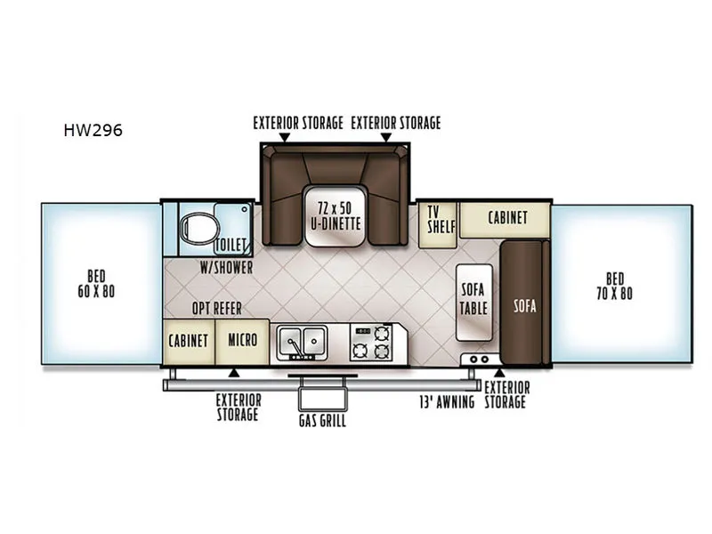 2019 Forest River Rockwood High Wall Series HW296 - Floor plan