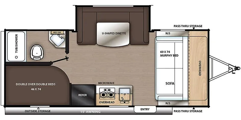 Forest River Aurora 18BHS floor plan
