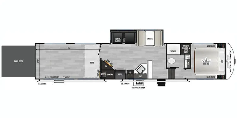 Forest River Cherokee Wolf Pack Limited 350PACK15 floor plan