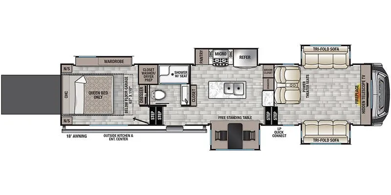 2022 Forest River Cedar Creek 385TH floor plan
