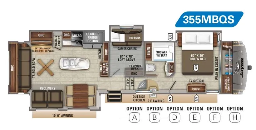 Jayco Eagle 355MBQS floor plan