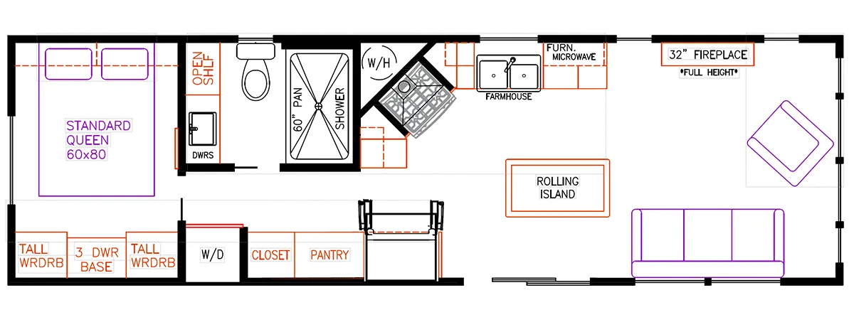 Elevation Park Model Company 7 Series 7-120 floor plan