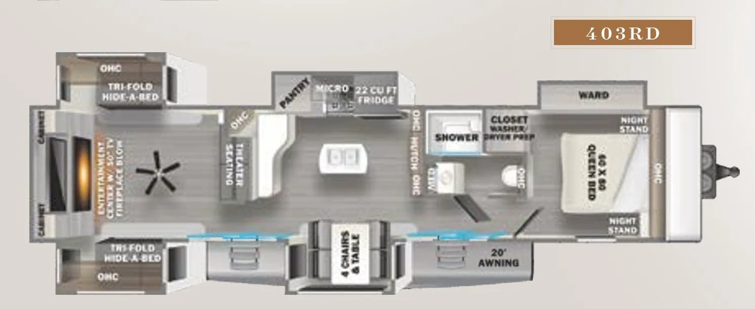 Forest River Sandpiper Destination 403RD floor plan