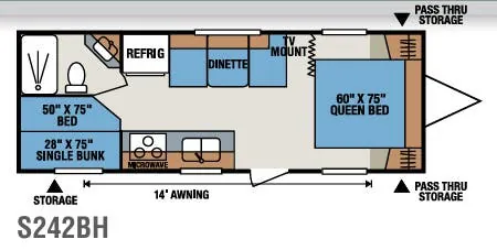K-Z Sportsmen S242BH floor plan