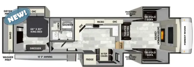 Forest River Wildcat 36FL floor plan