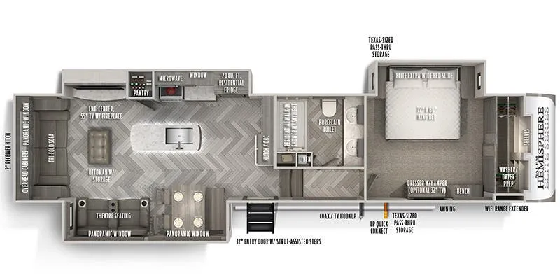 Forest River Salem Hemisphere Elite 34RL floor plan