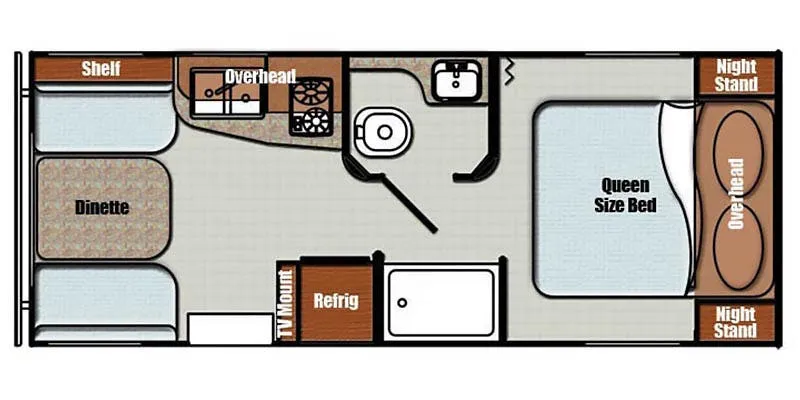 2018 Gulf Stream Vintage Cruiser 19ERD - Floor plan