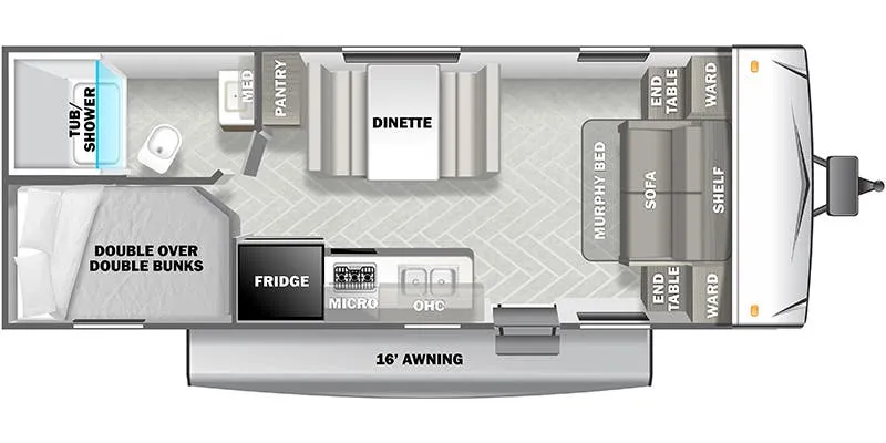 Forest River EVO Lite 2260BH floor plan