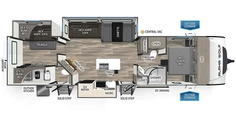 2023 Forest River Cherokee Alpha Wolf 33BH - Floor plan