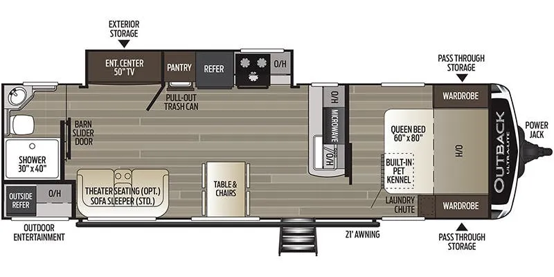 2019 Keystone Outback Ultra Lite 280URB floor plan