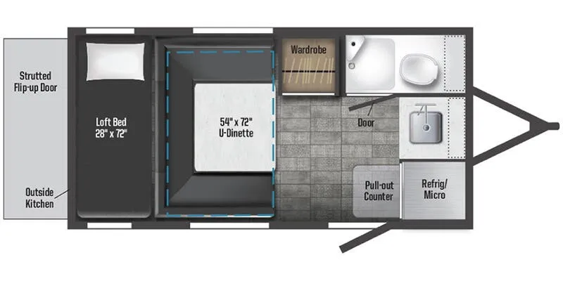 Winnebago HIKE 100 FLX H1316DB floor plan