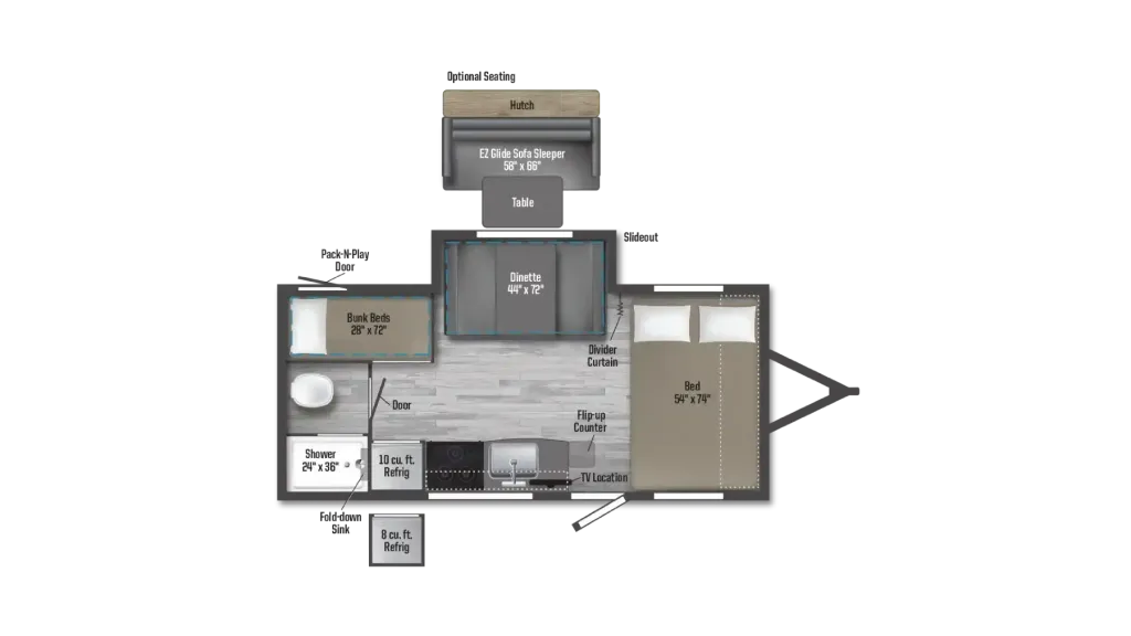 2026 Winnebago Micro Minnie 2100BH floor plan