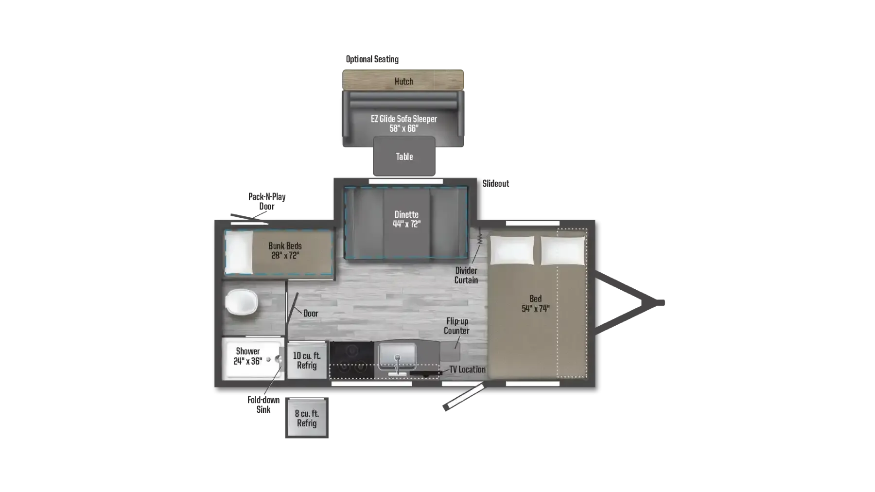 2026 Winnebago Micro Minnie 2100BH - Floor plan